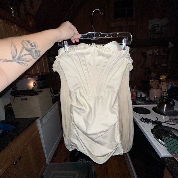 House of CB Ivory Draped Corset Bustier Dress - Picture 6 of 6